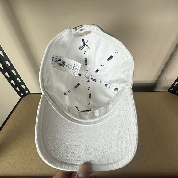 Puma Hat Cap Strapback White Black Logo Adult Adjustable Golf Style - Picture 4 of 5
